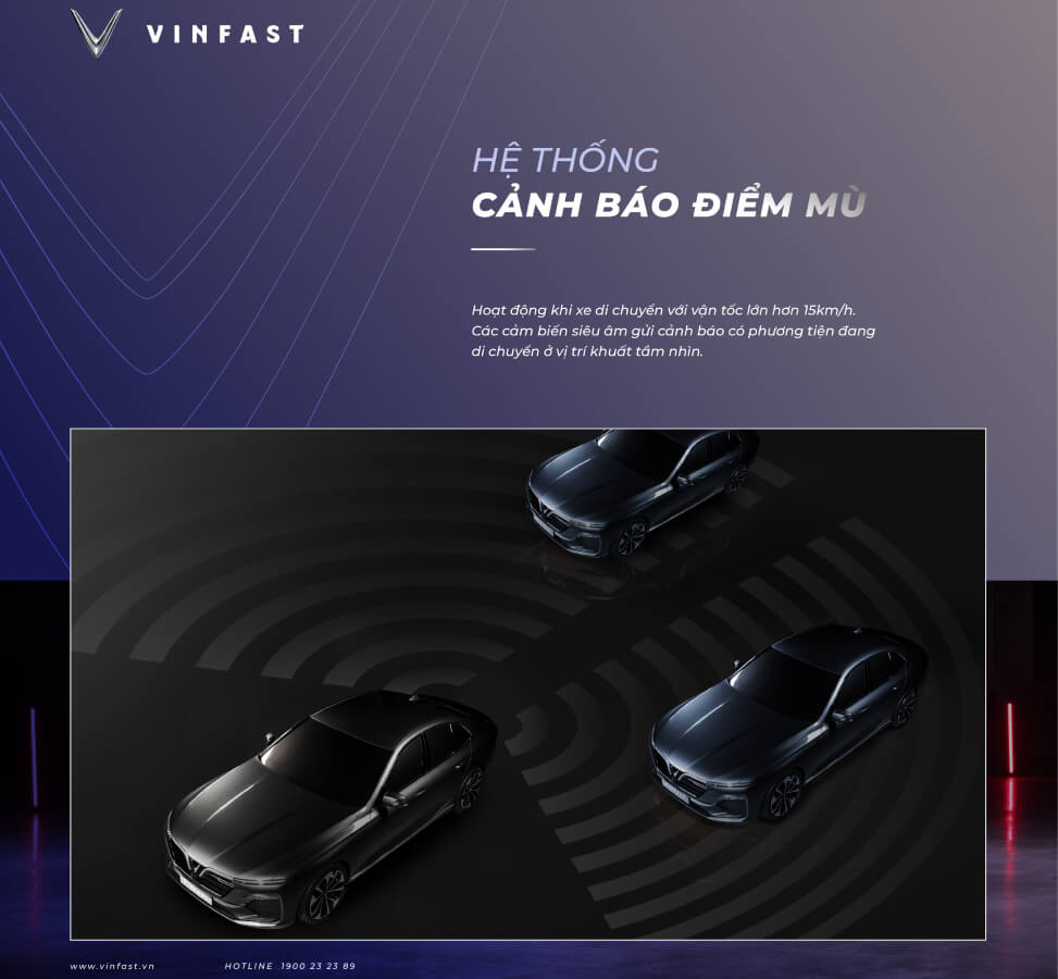 hinh anh an toan cong nghe VinFast Lux A2.0 canh bao diem mu